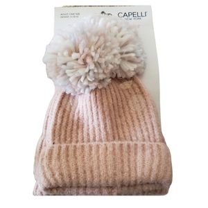 NWT Mommy & Me Cable Knit Faux Fur Pompom Beanies 2